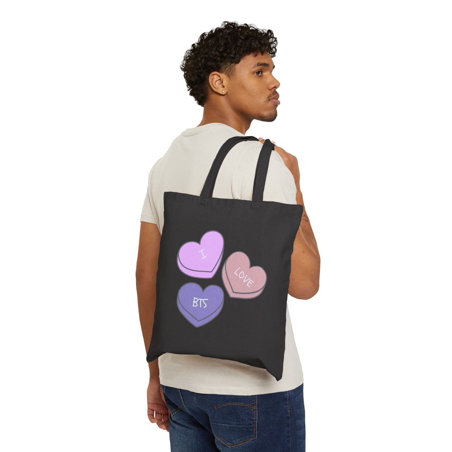 I Love BTS Cotton Canvas Tote Bag