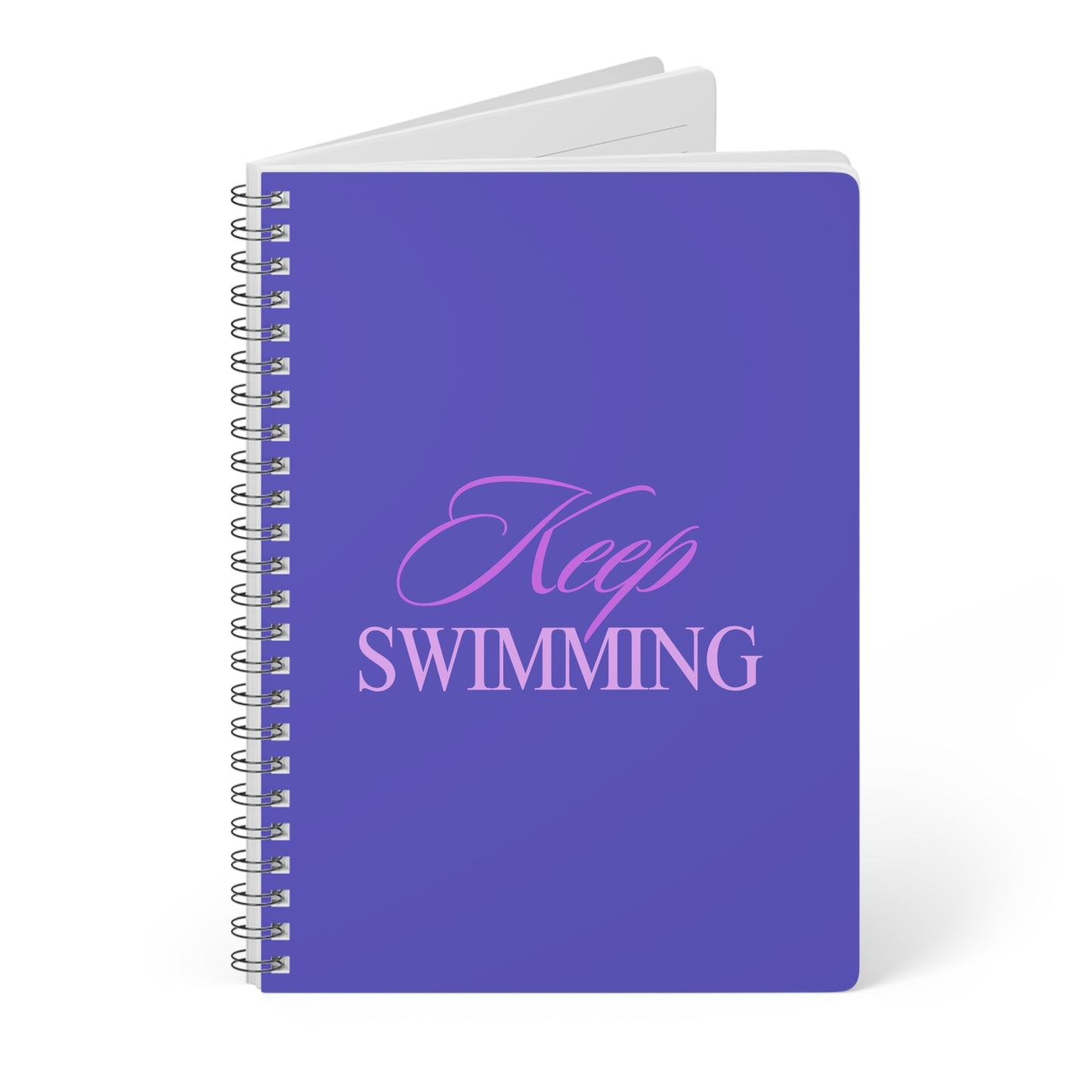 Keep Swimming BTS Purple Wirobound Softcover Notebook, A5