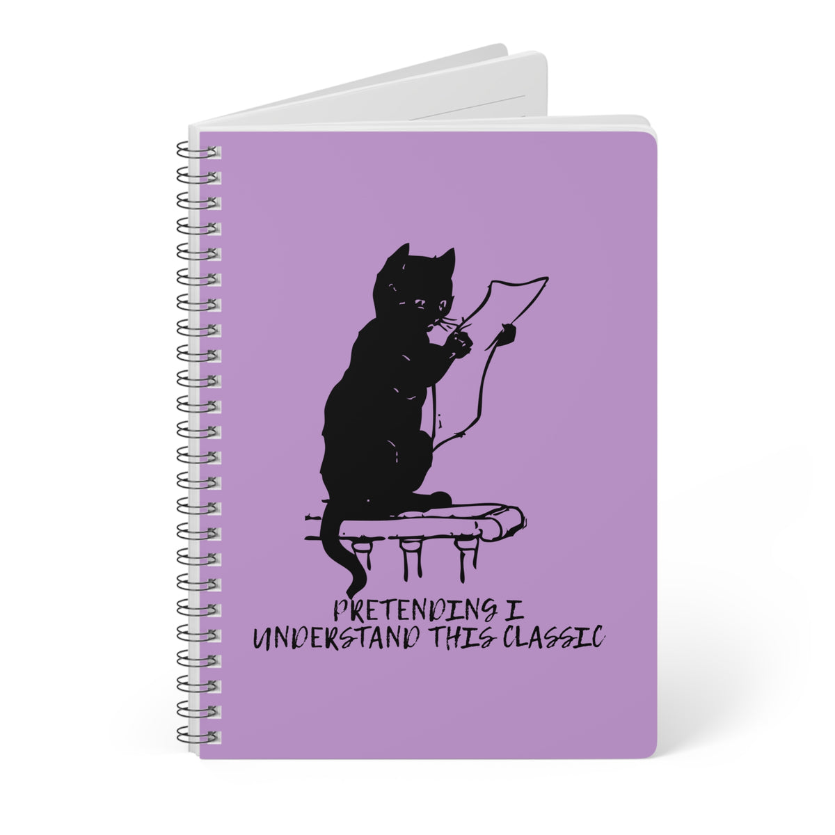Pretending I Understand This Classic (Cat) Wirobound Softcover Notebook, A5