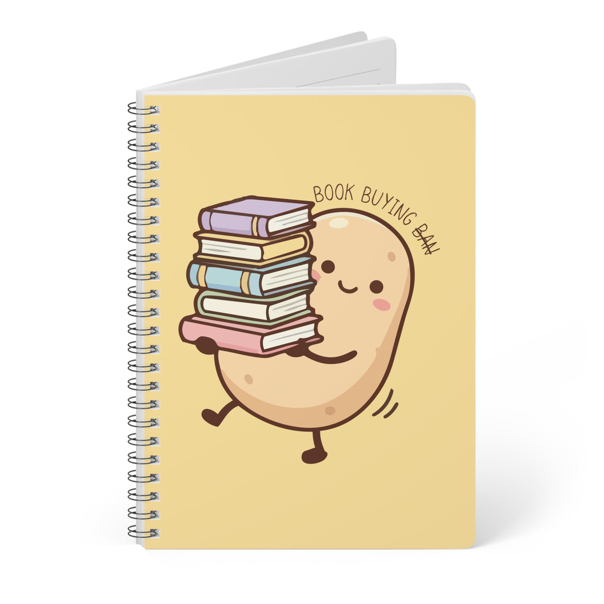 Book Buying Ban (Potato) Wirobound Softcover Notebook, A5