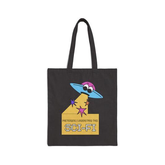 Pretending I Understand This Scifi (UFO) Cotton Canvas Tote Bag