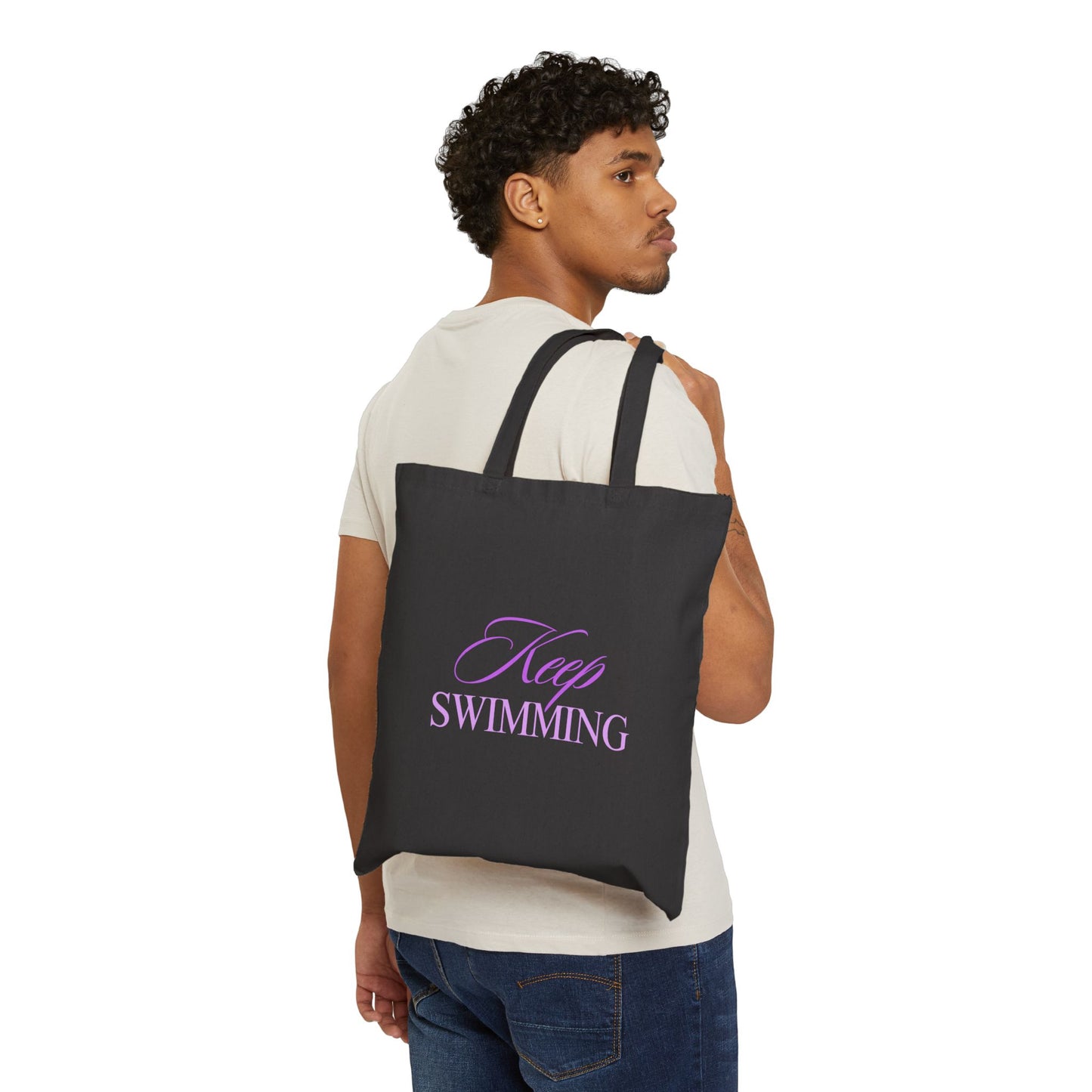 Keep Swimming BTS Purple Cotton Canvas Tote Bag