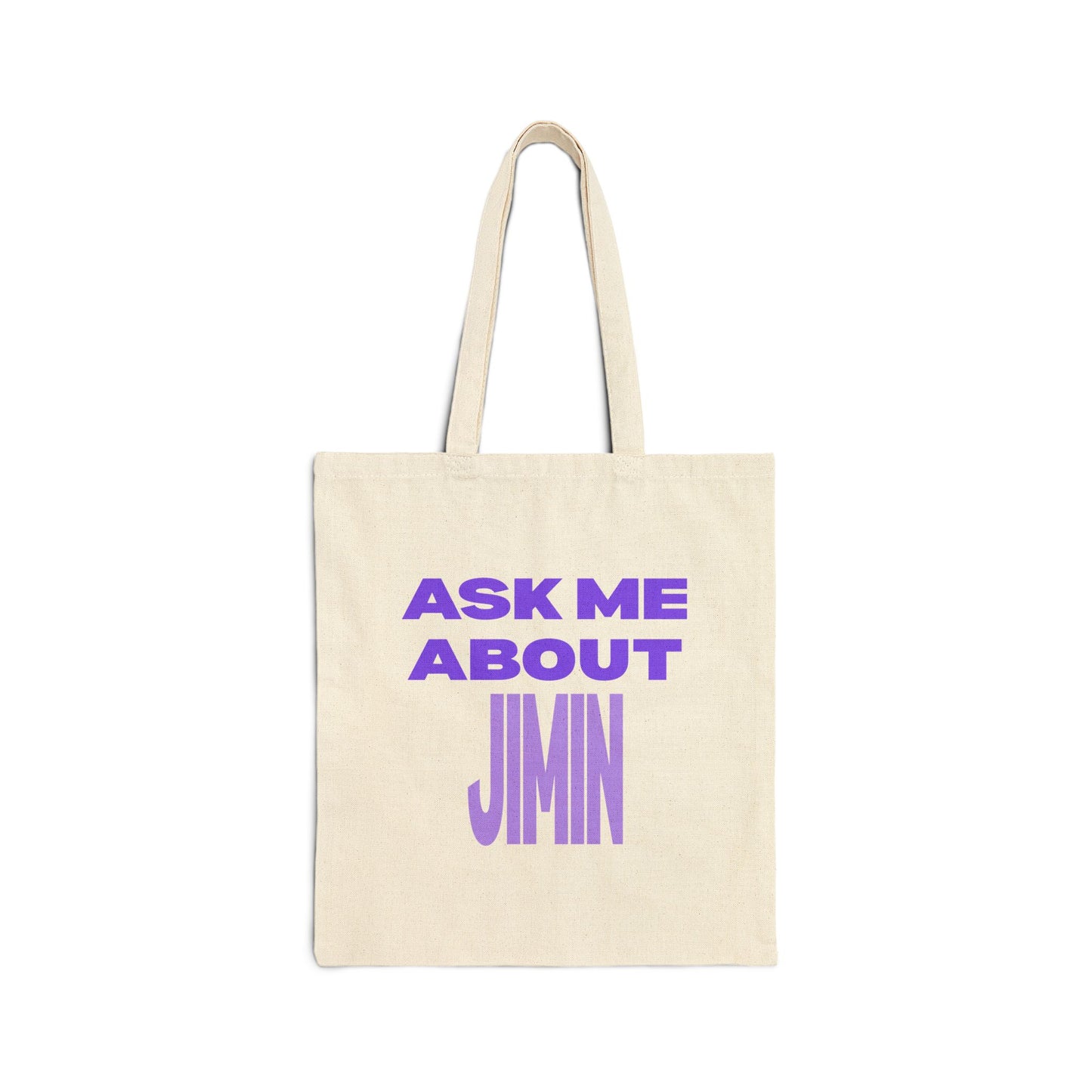 Ask Me About Jimin Cotton Canvas Tote Bag