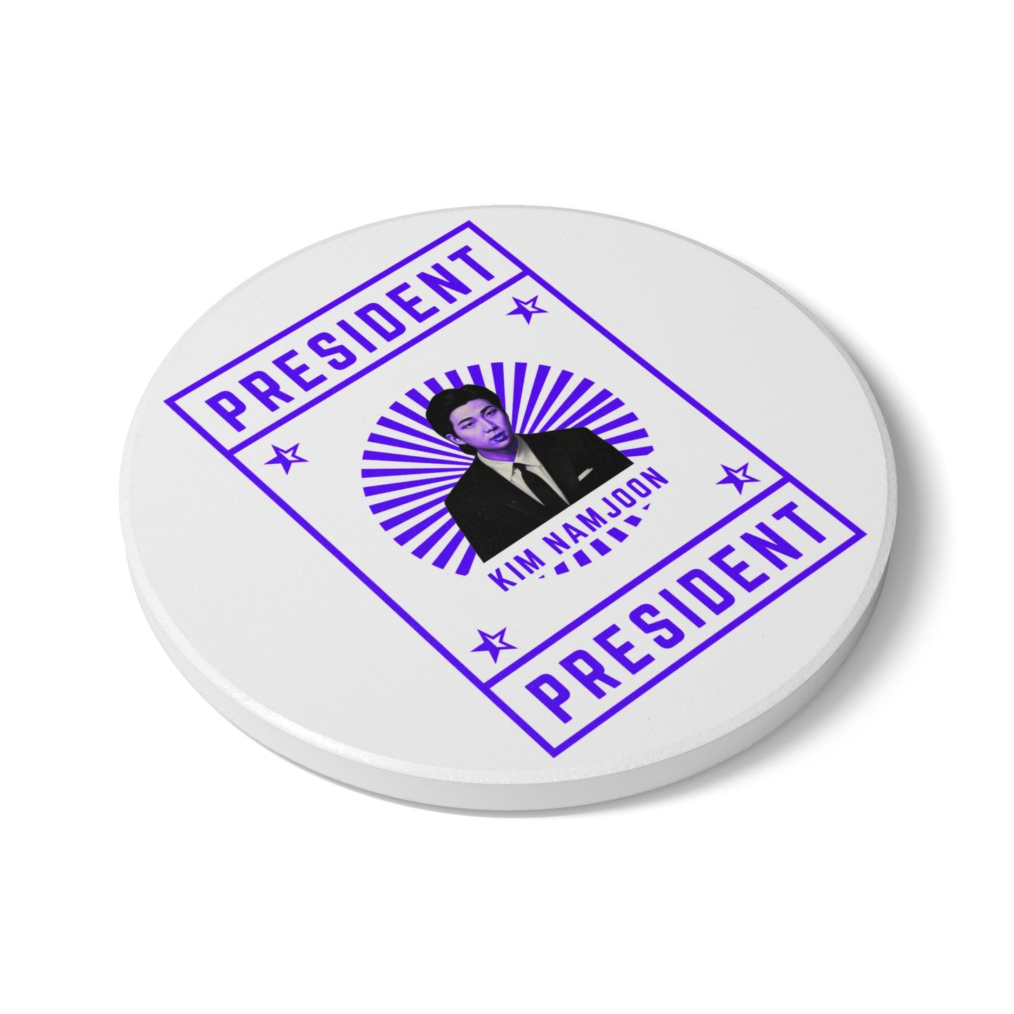 President Kim Namjoon Ceramic Coaster