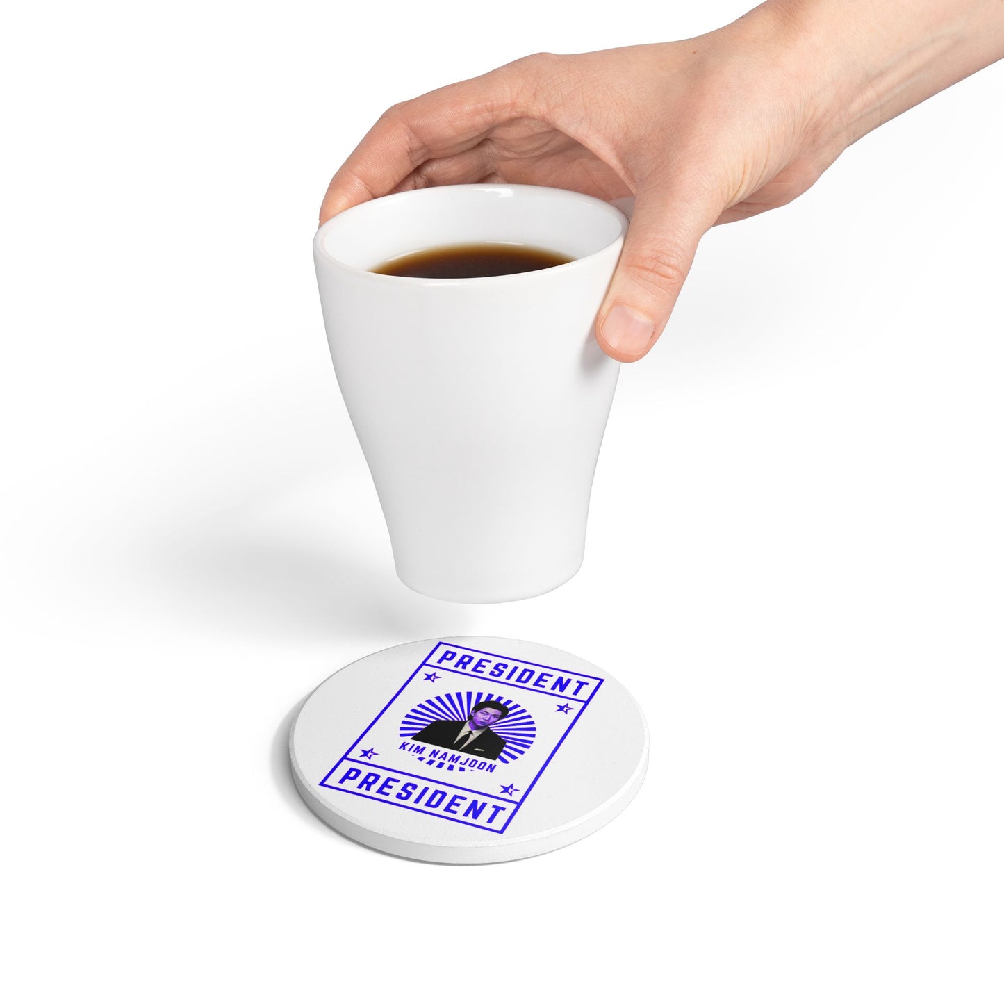 President Kim Namjoon Ceramic Coaster