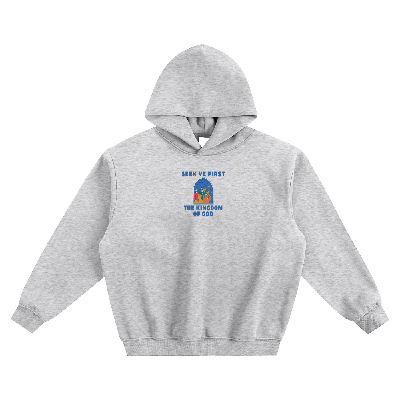 Seek Ye First The Kingdom Of God Fleeced Boxy Hoodie