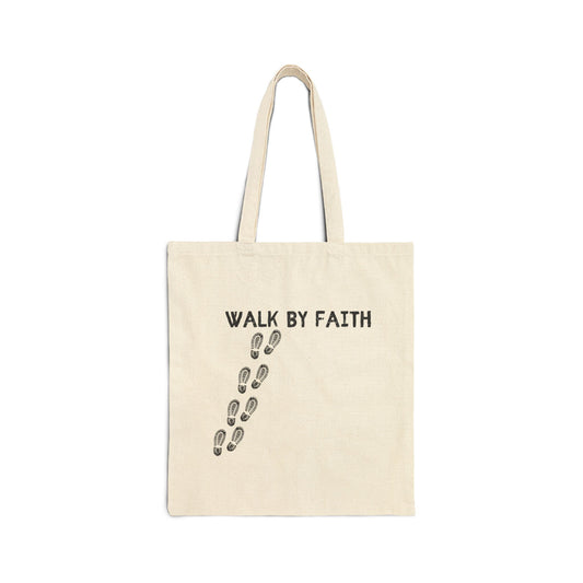 Walk By Faith Cotton Canvas Tote Bag