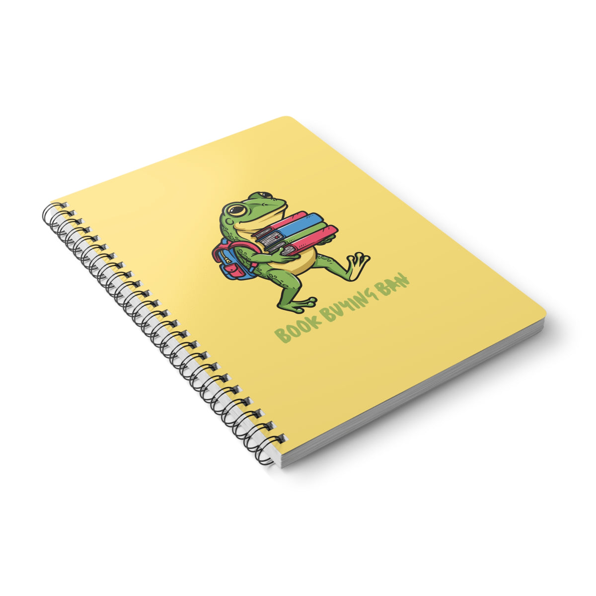 Book Buying Ban (Frog) Wirobound Softcover Notebook, A5