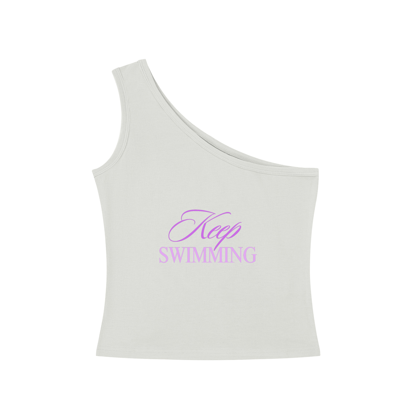 Keep Swimming BTS Purple One-Shoulder Crop T Shirt