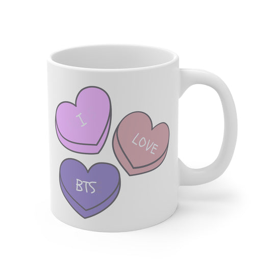 I Love BTS 11oz White Mug