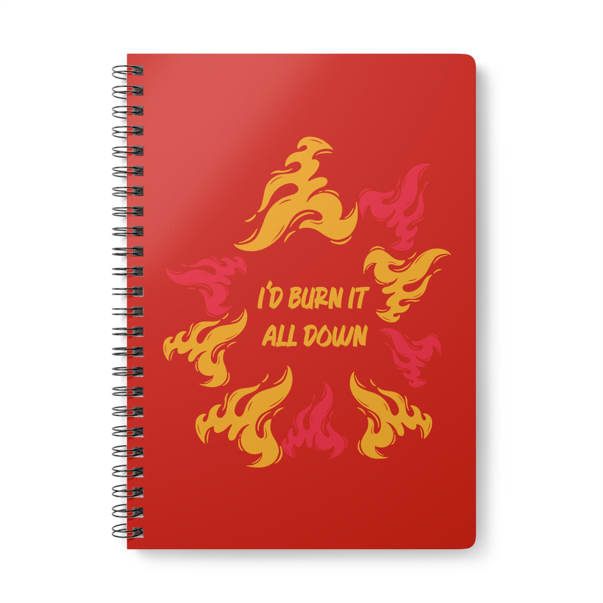 I'd Burn It All Down Fire (Percy Jackson) Wirobound Softcover Notebook, A5