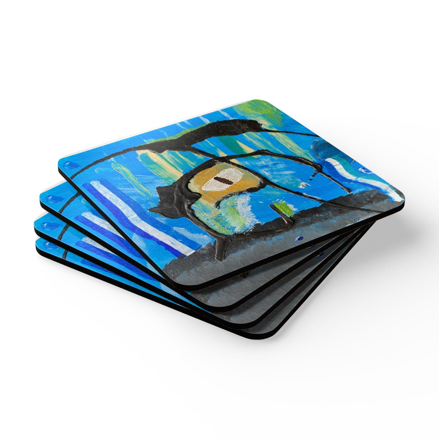 Ink Demo Dome Corkwood Coaster Set