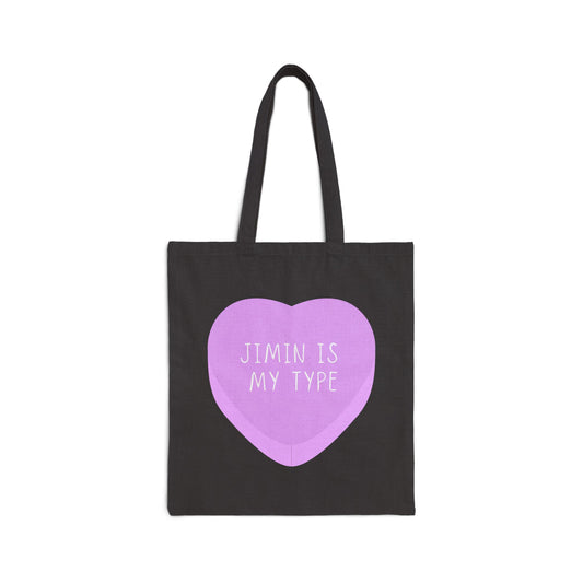 Jimin Is My Type Cotton Canvas Tote Bag