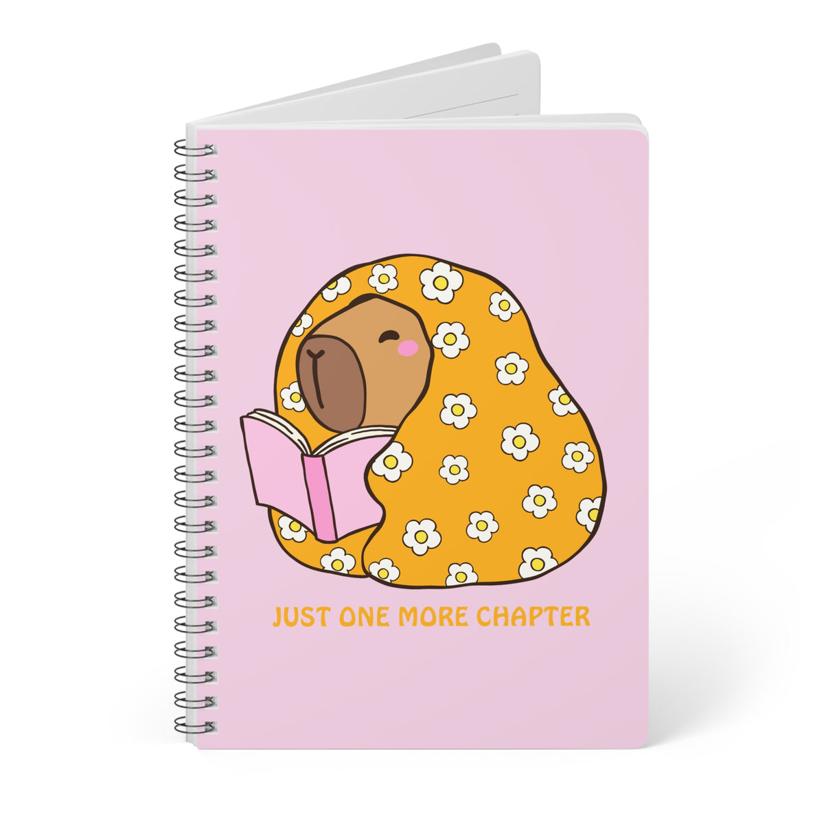 Just One More Chapter (Capybara) Wirobound Softcover Notebook, A5
