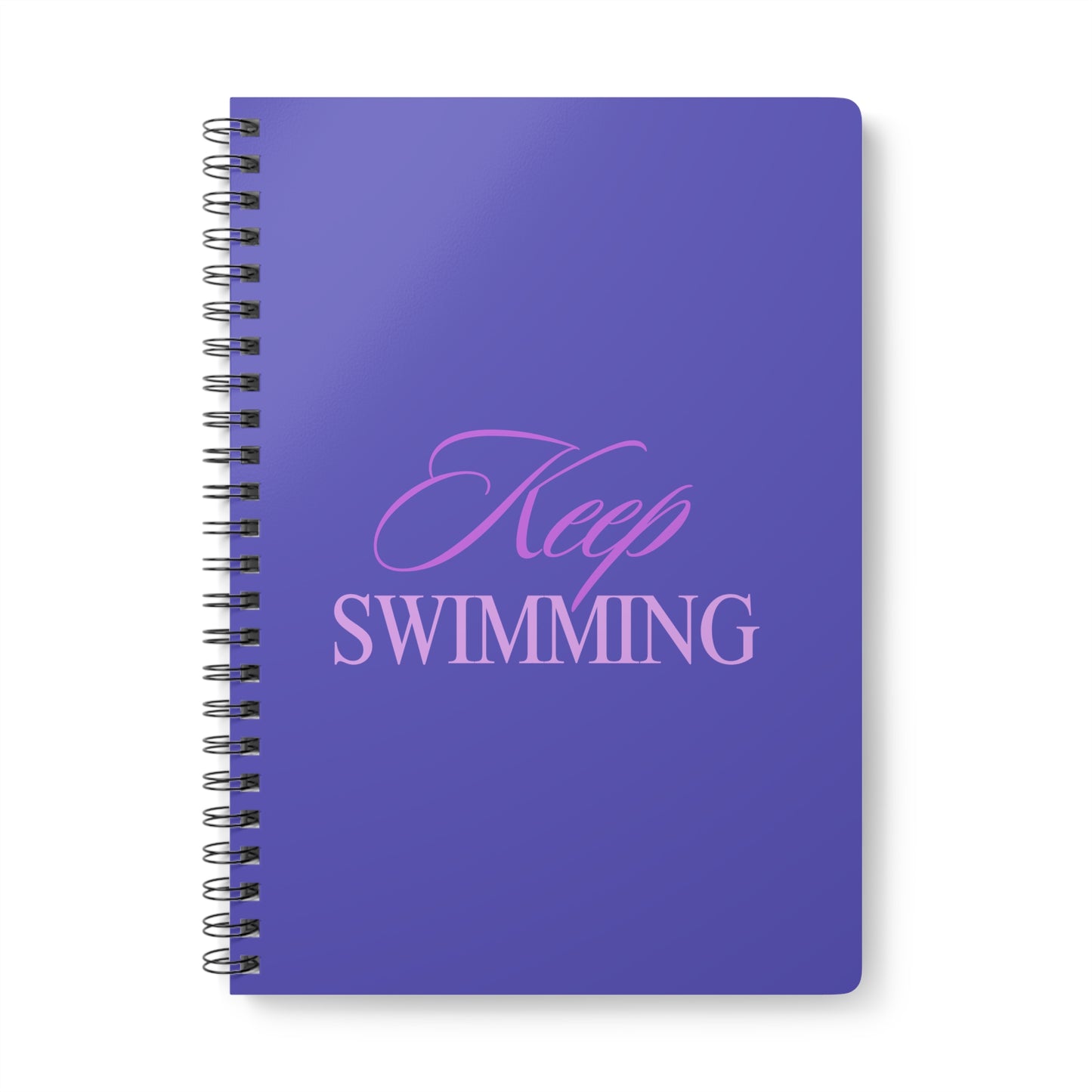 Keep Swimming BTS Purple Wirobound Softcover Notebook, A5