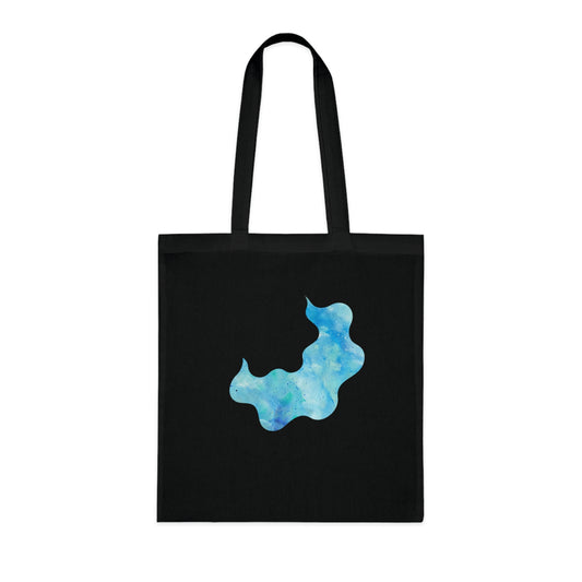 Blue Squiggle Cotton Tote