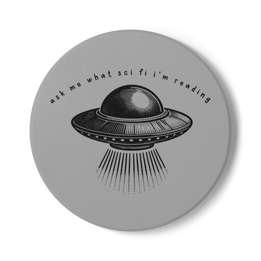 Ask Me What Scifi I'm Reading Ceramic Coaster