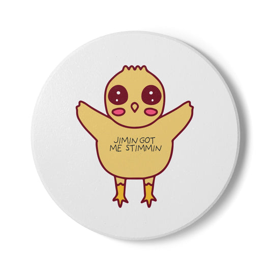 Jimin Got Me Stimmin' (Chick) Ceramic Coaster