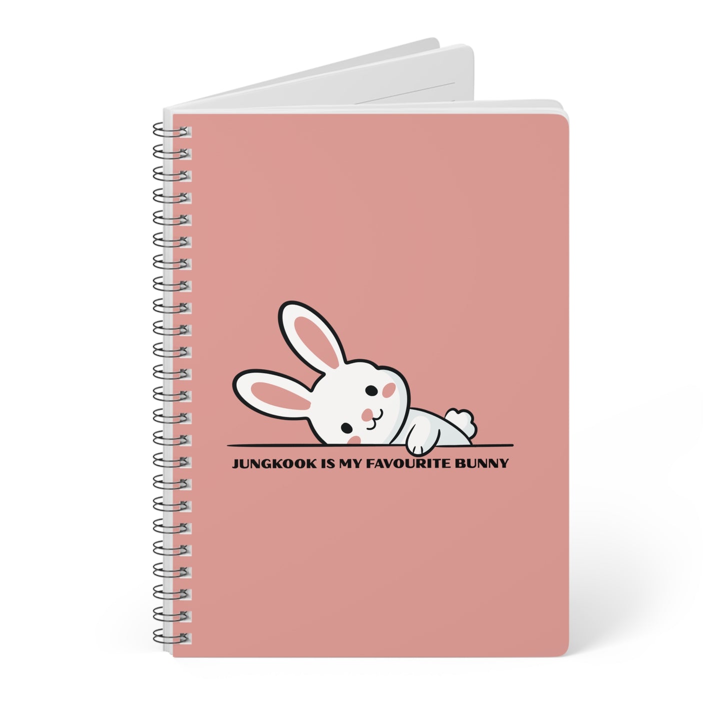 Jungkook Is My Favourite Bunny Wirobound Softcover Notebook, A5