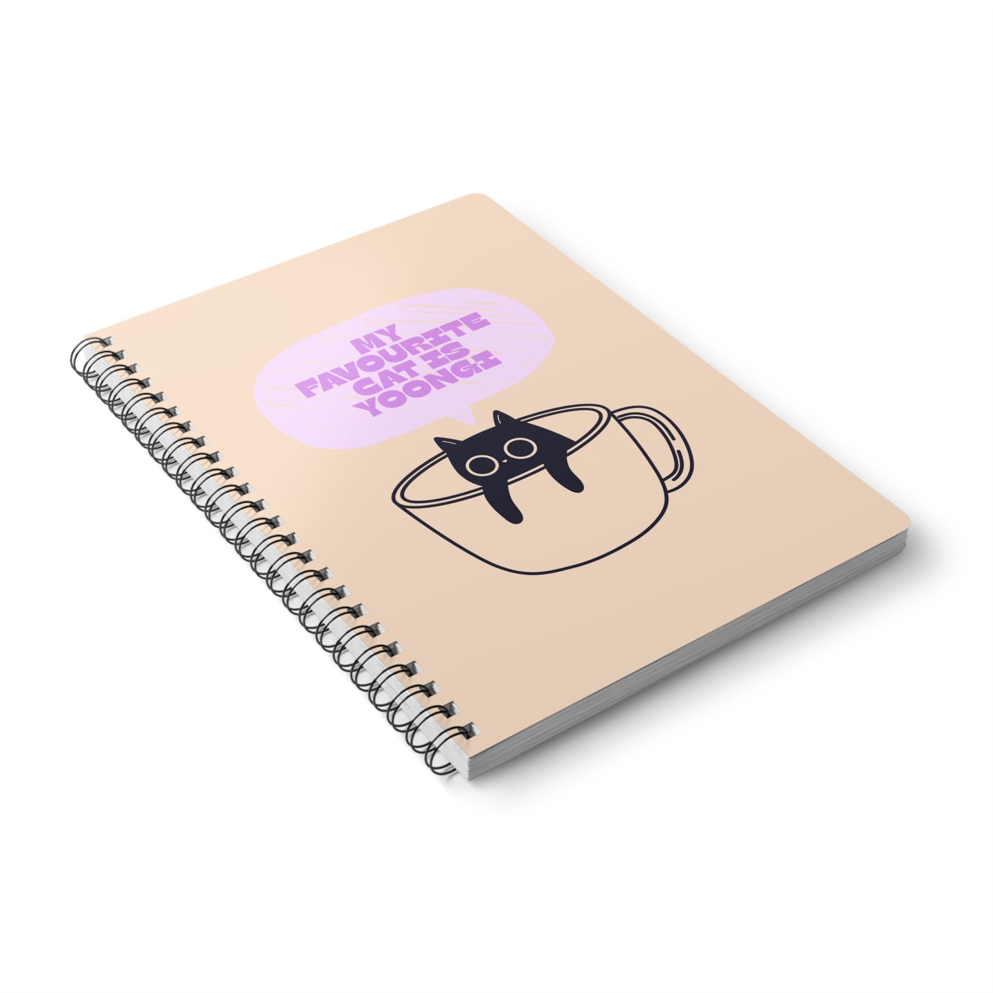 My Favourite Cat Is Yoongi Wirobound Softcover Notebook, A5