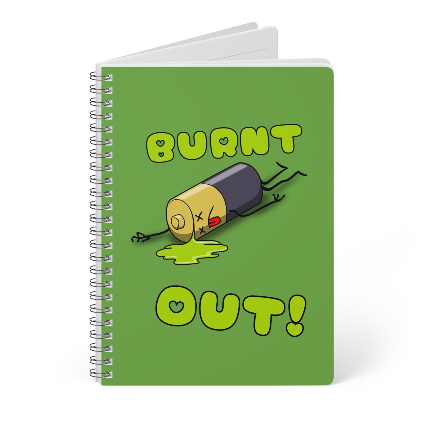 Burnt Out Wirobound Softcover Notebook, A5
