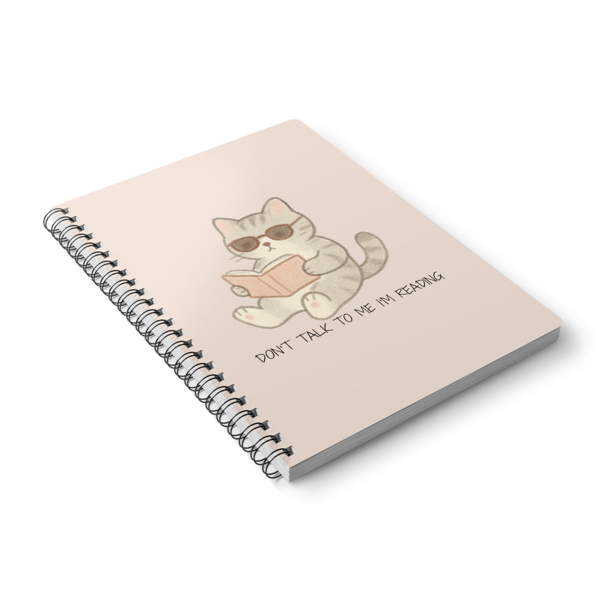 Don't Talk To Me I'm Reading (Cat) Wirobound Softcover Notebook, A5