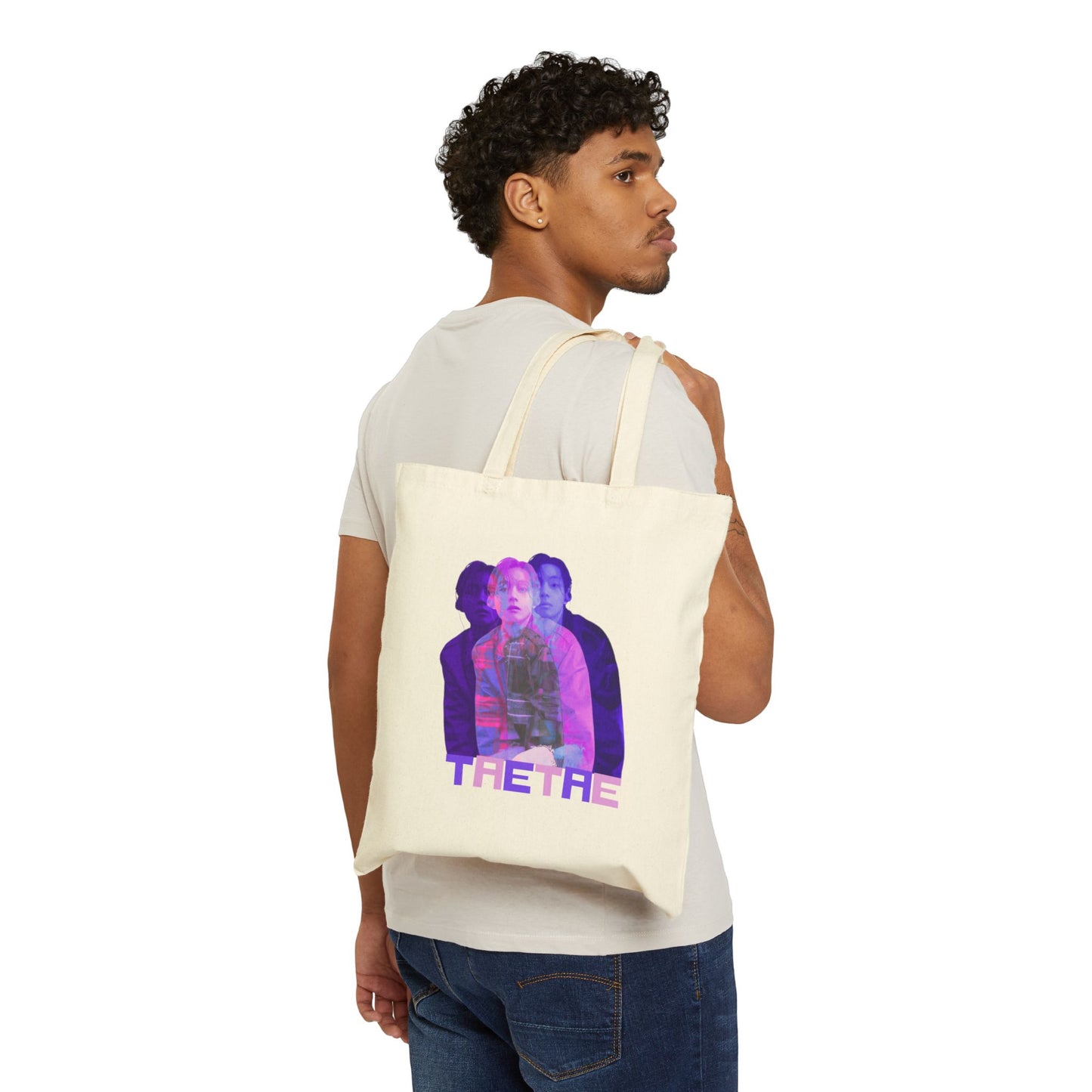 TaeTae (V Purple) Cotton Canvas Tote Bag
