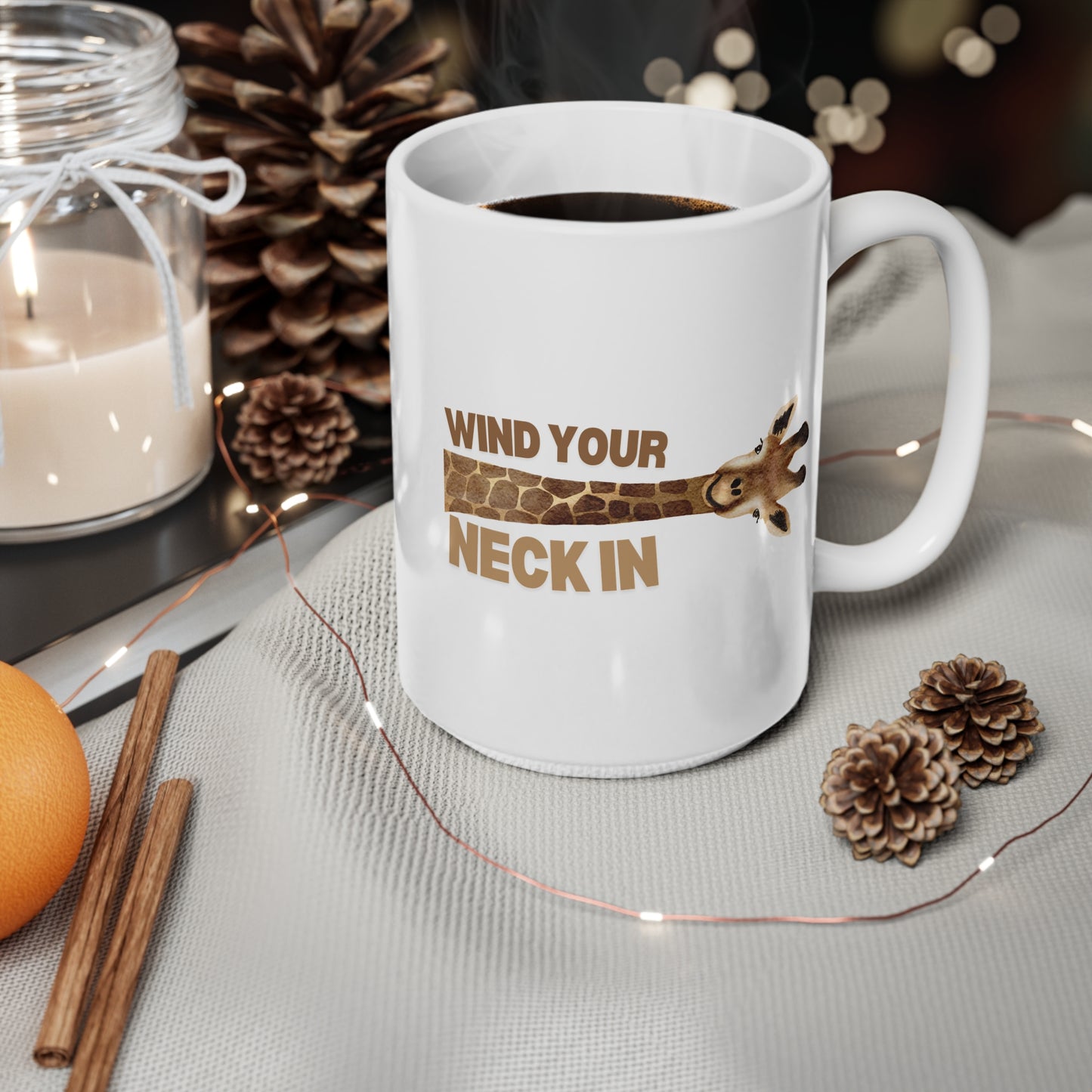 Wind Your Neck In Ceramic Coffee Cup, 15oz