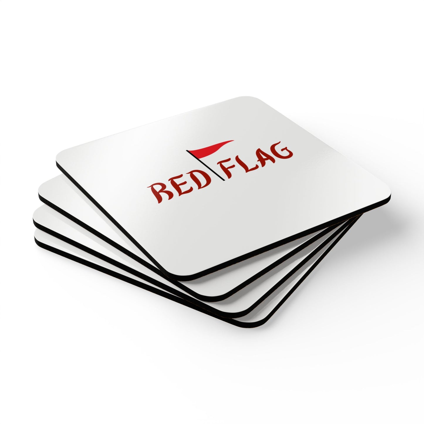 Red Flag (2) Corkwood Coaster Set