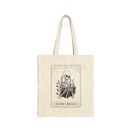 Literarily Obsessed (Tarot) Cotton Canvas Tote Bag