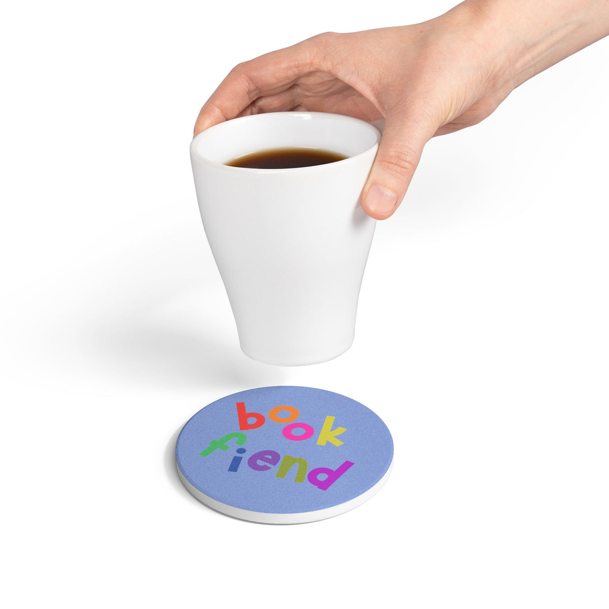 Book Fiend Ceramic Coaster