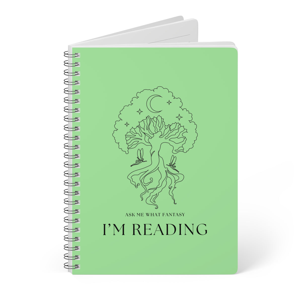 Ask Me What Fantasy I'm Reading (Tree) Wirobound Softcover Notebook, A5