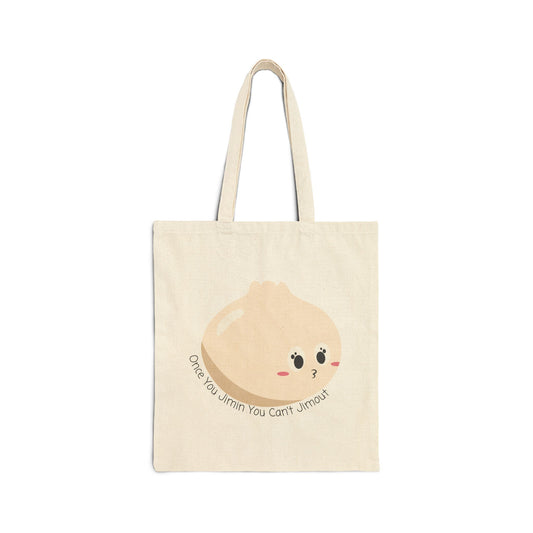 Once You Jimin You Can't Jimout (Mochi) Cotton Canvas Tote Bag