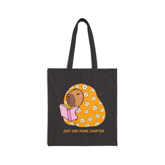 Just One More Chapter (Capybara) Cotton Canvas Tote Bag