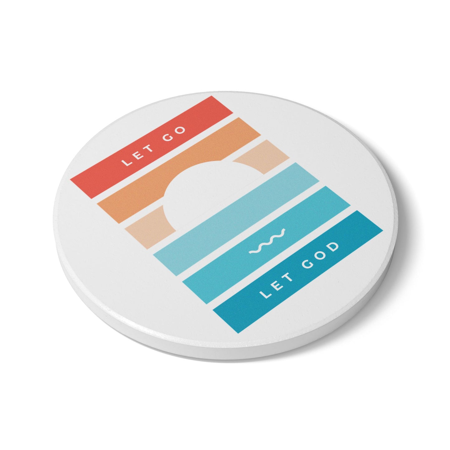 Let Go & Let God Ceramic Coaster