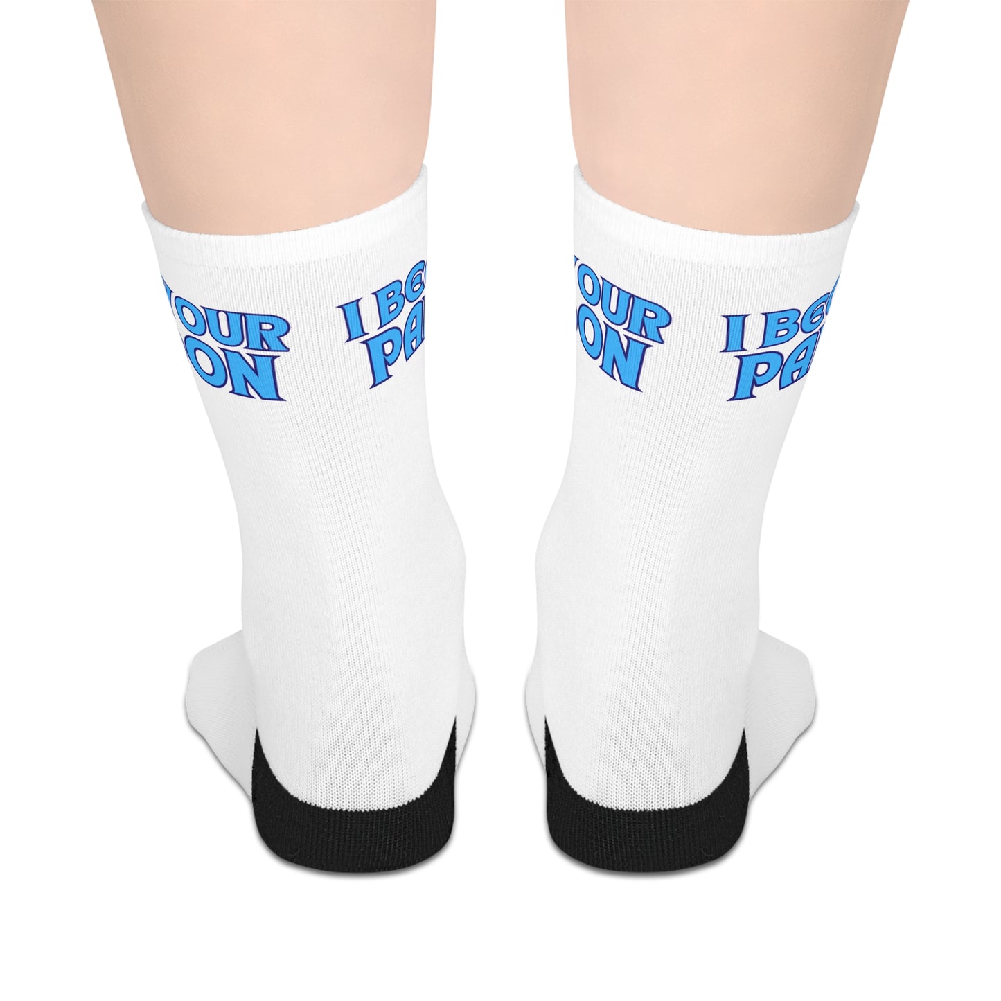 I Beg Your Pardon Mid-length Socks (White)