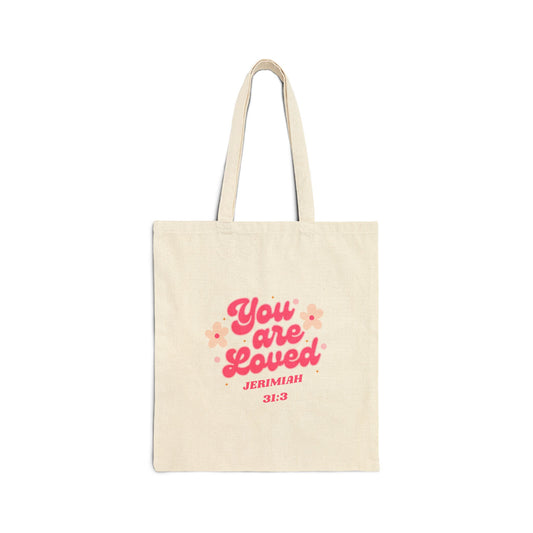 You Are Loved Cotton Canvas Tote Bag