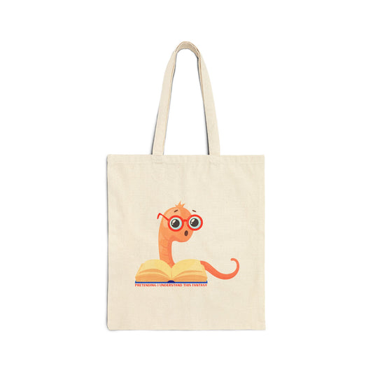 Pretending I Understand This Fantasy (Bookworm) Cotton Canvas Tote Bag
