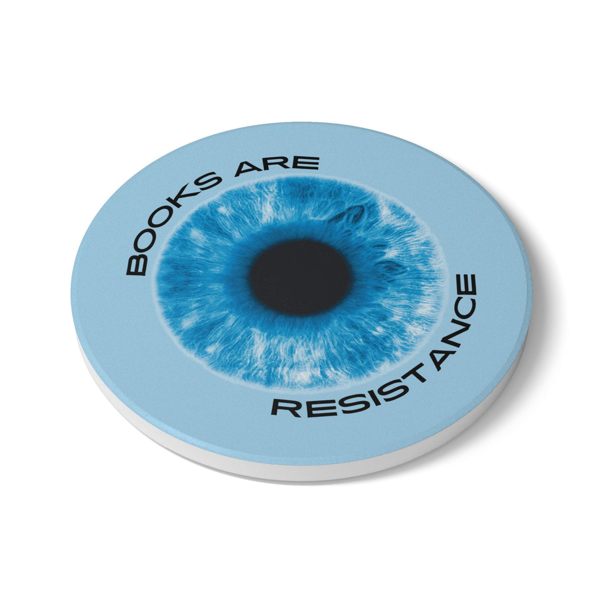 Books Are Resistance (Eye) Ceramic Coaster