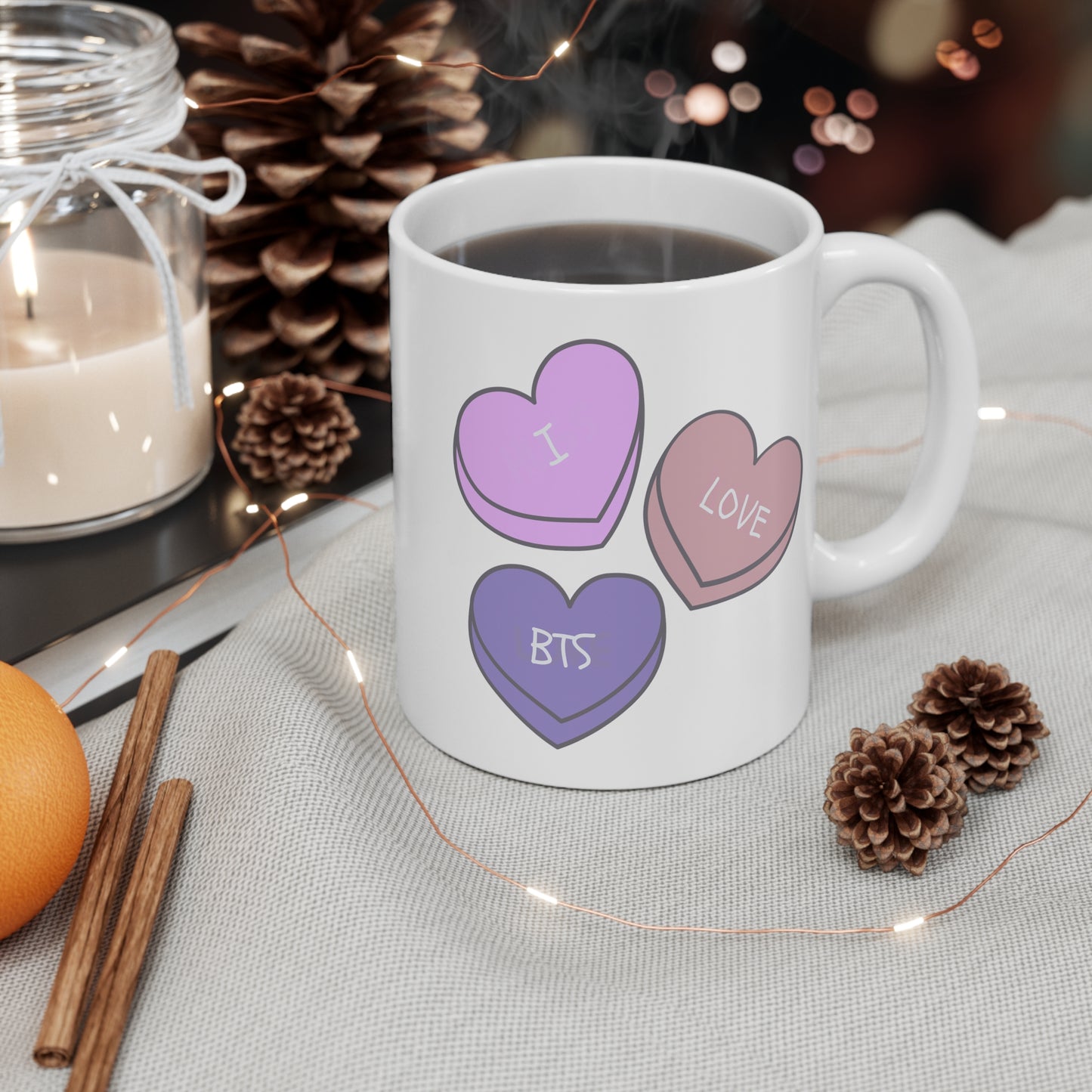I Love BTS 11oz White Mug