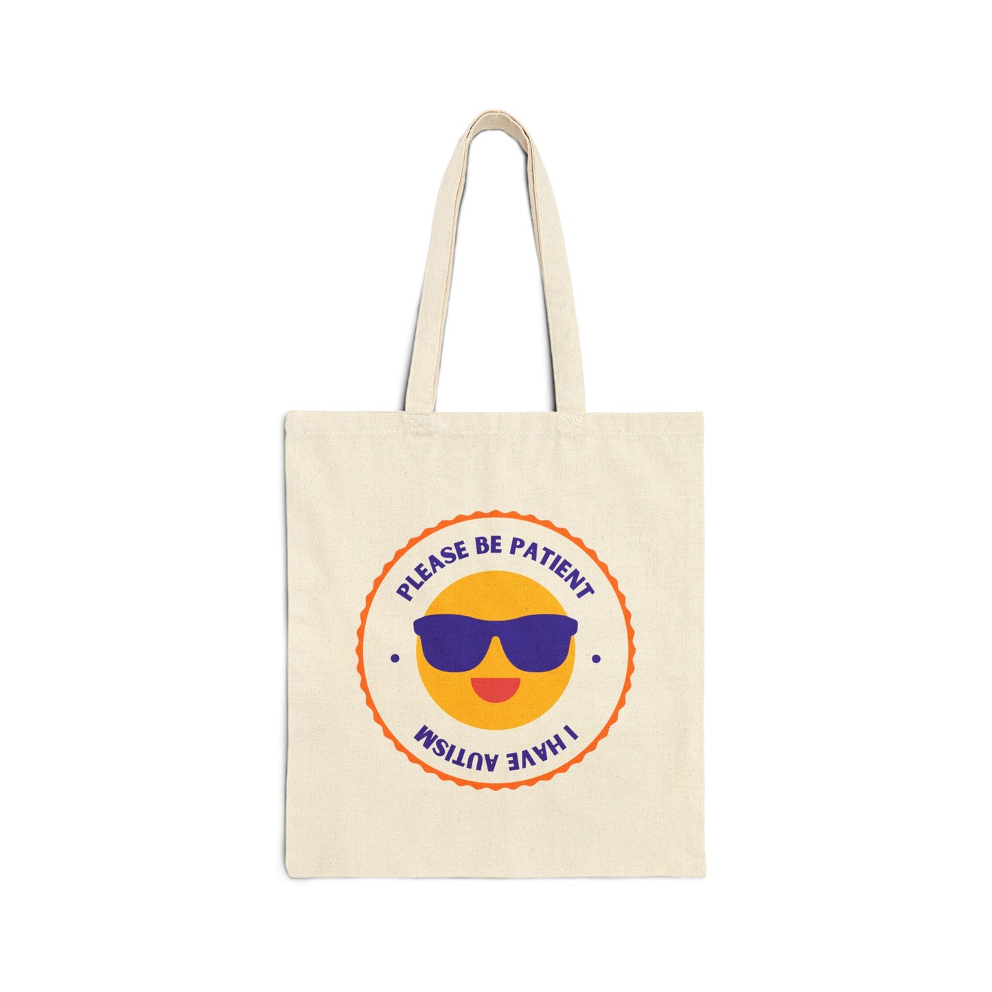 Please Be Patient I Have Autism (Shades) Cotton Canvas Tote Bag