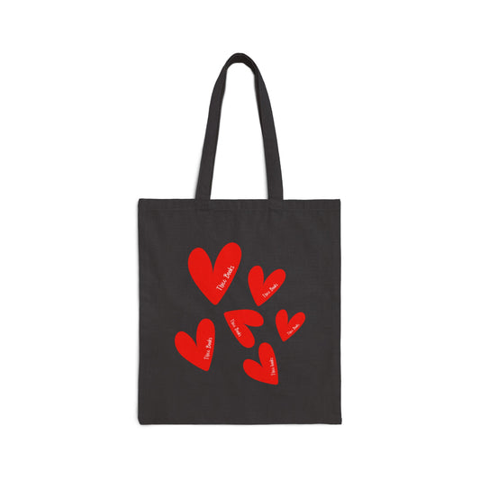 Thicc Books (Heart) Cotton Canvas Tote Bag