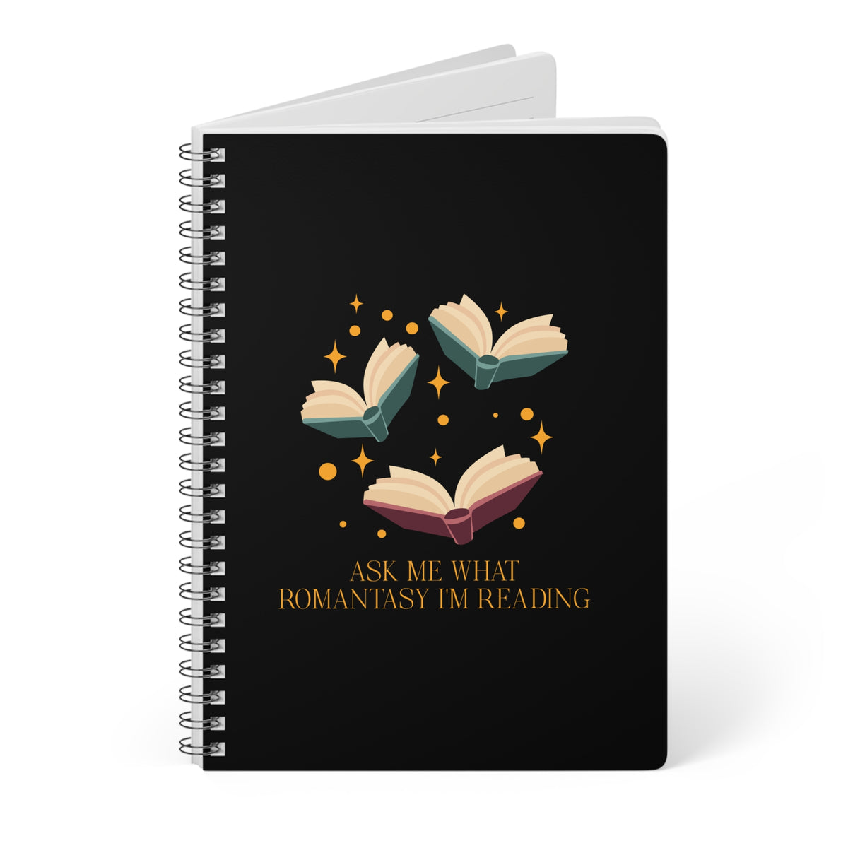 Ask Me What Romantasy I'm Reading Wirobound Softcover Notebook, A5