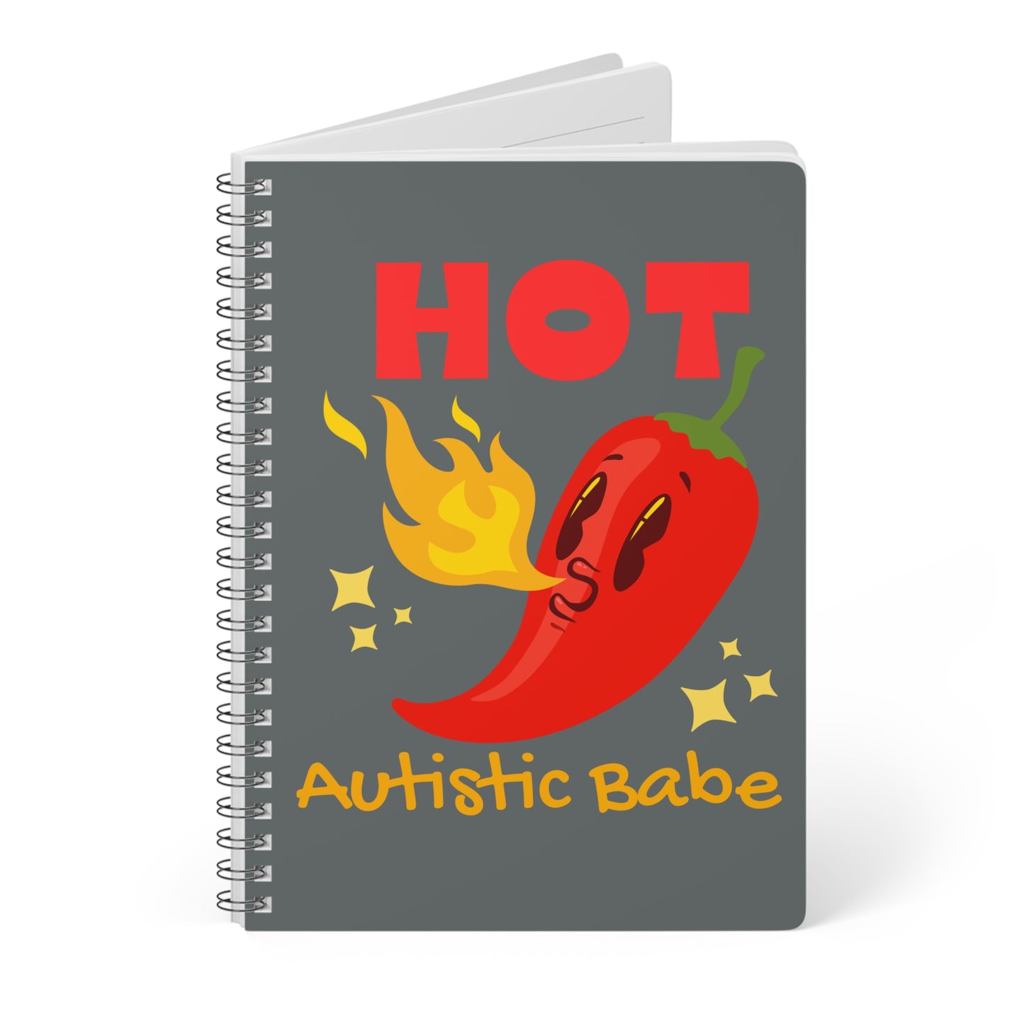 Hot Autistic Babe (1) Wirobound Softcover Notebook, A5
