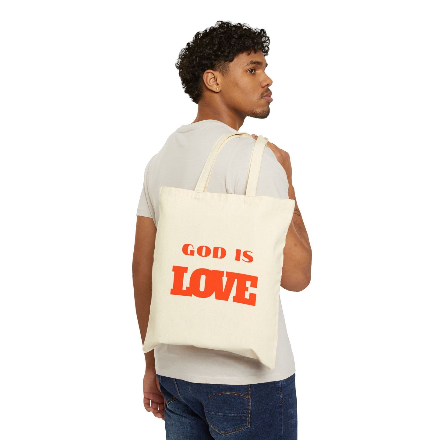 God Is Love Cotton Canvas Tote Bag