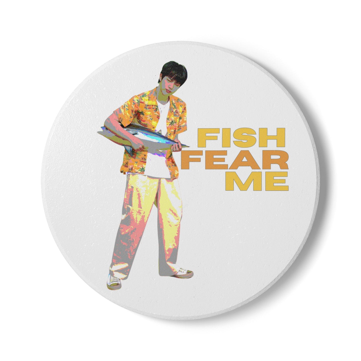 Fish Fear Me (Jin) Ceramic Coaster