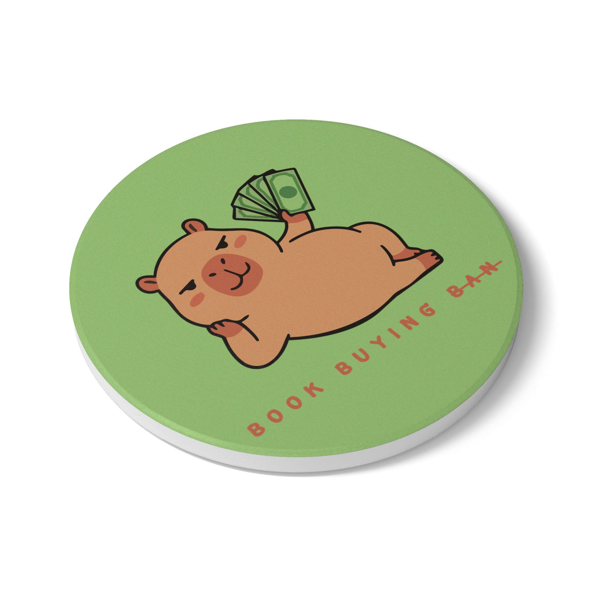 Book Buying Ban Ceramic Coaster