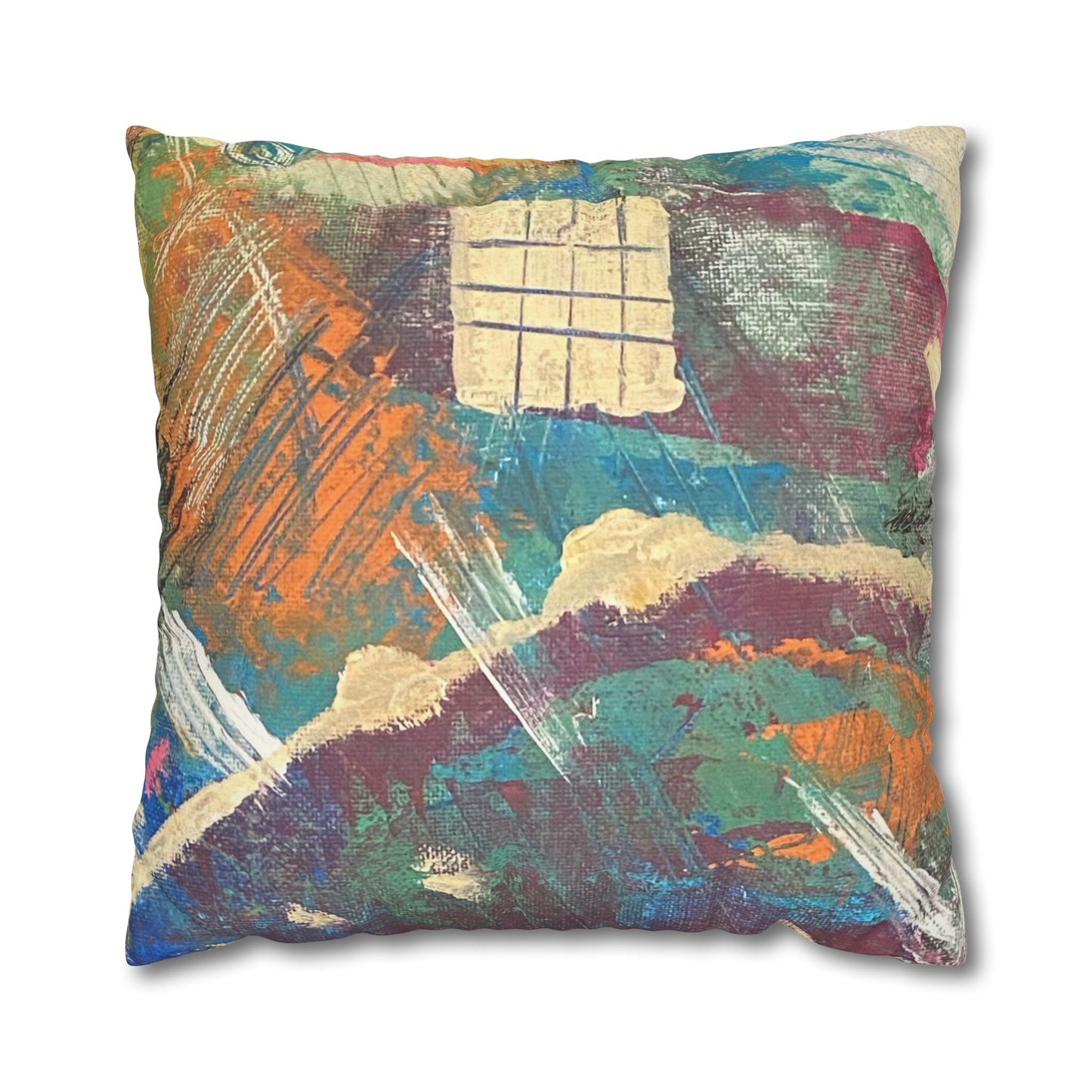 Cube Square Poly Canvas Pillowcase