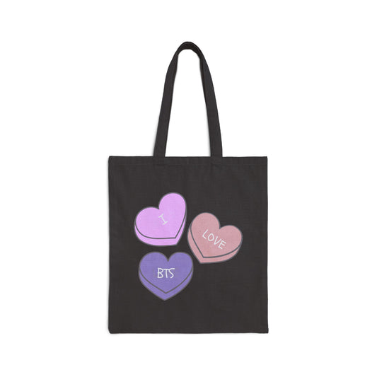 I Love BTS Cotton Canvas Tote Bag