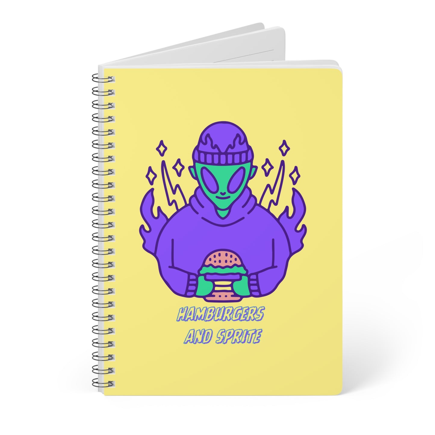 Hamburgers And Sprite Wirobound Softcover Notebook, A5